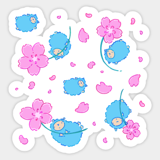 Sakura sheep pattern Sticker